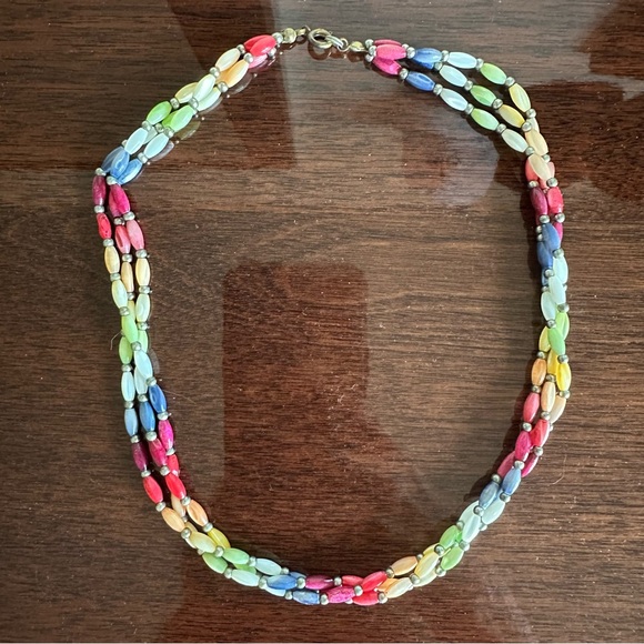 Colorful Three-Strand Beaded Necklace - Picture 1 of 3